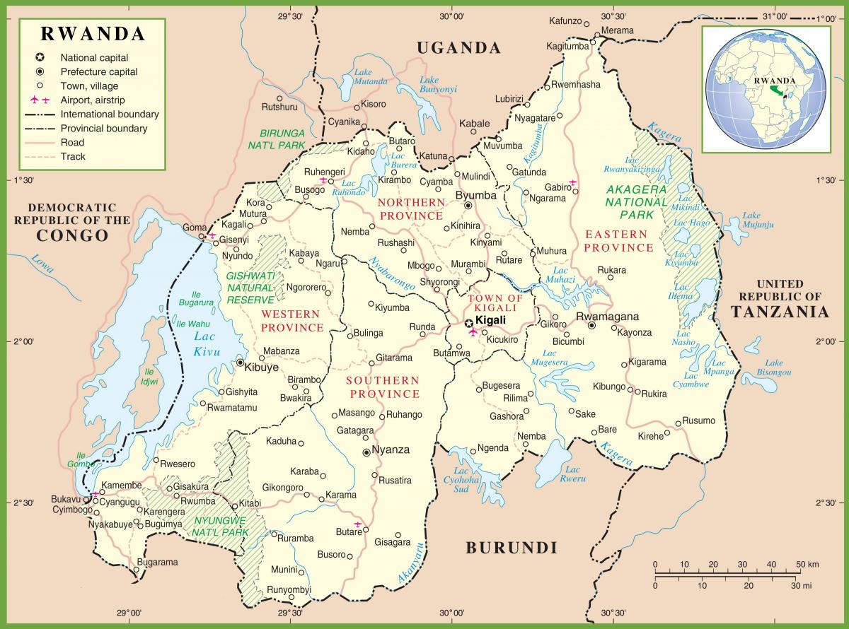 רואנדה מפת מיקום