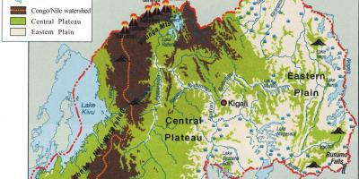 מפה גיאוגרפי של רואנדה