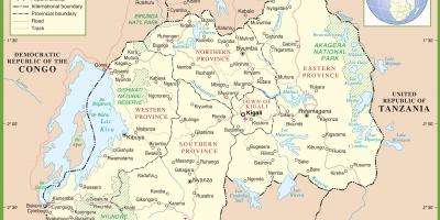 מפה של רואנדה פוליטי.